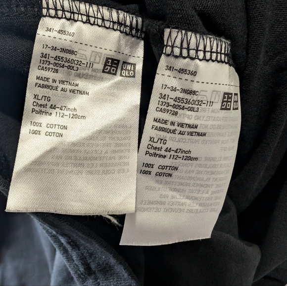 Uniqlo U black crewneck t shirts mens sz XL x2 - Picture 6 of 6